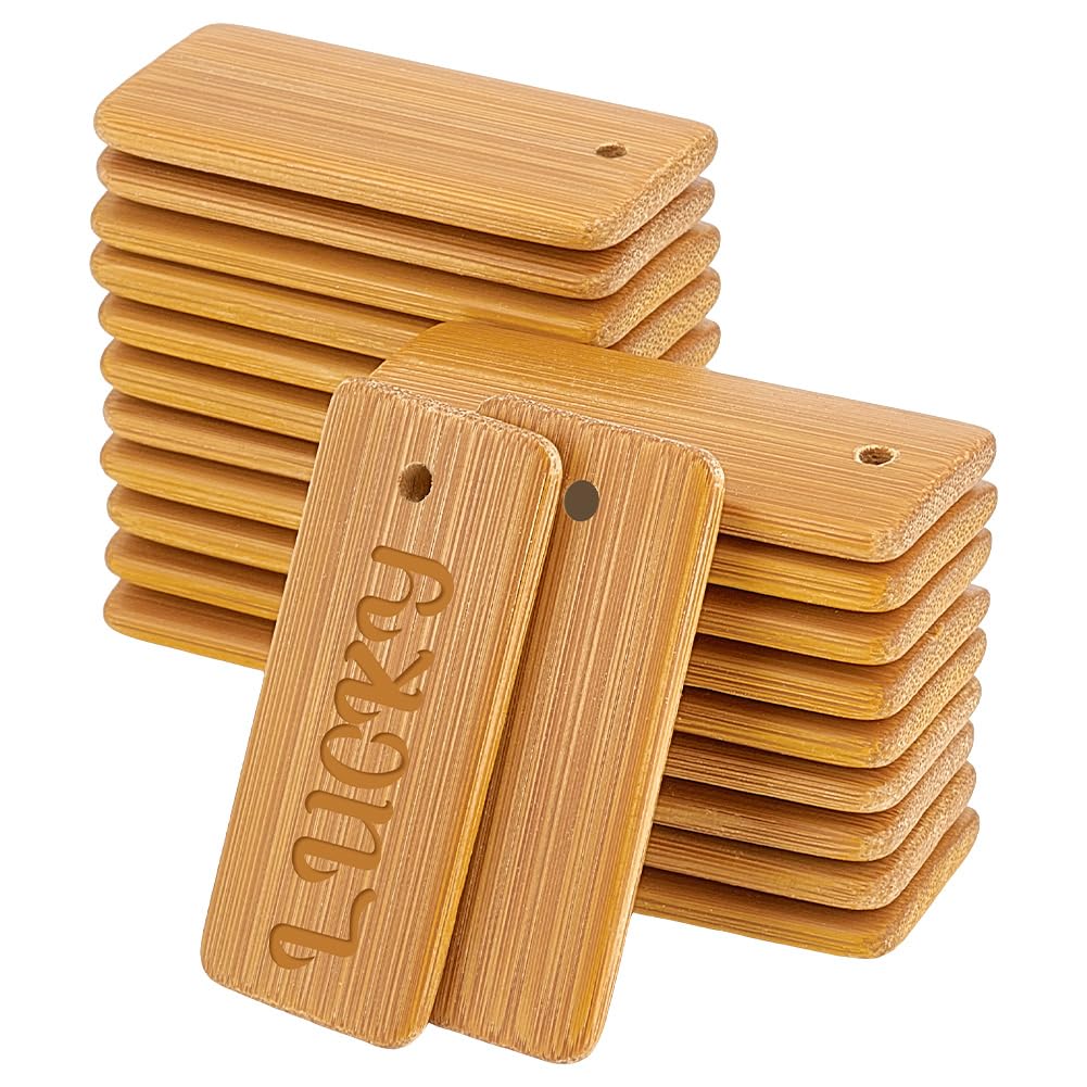 Étiquettes en bois pour porte-clés vierges et loisirs créatifs