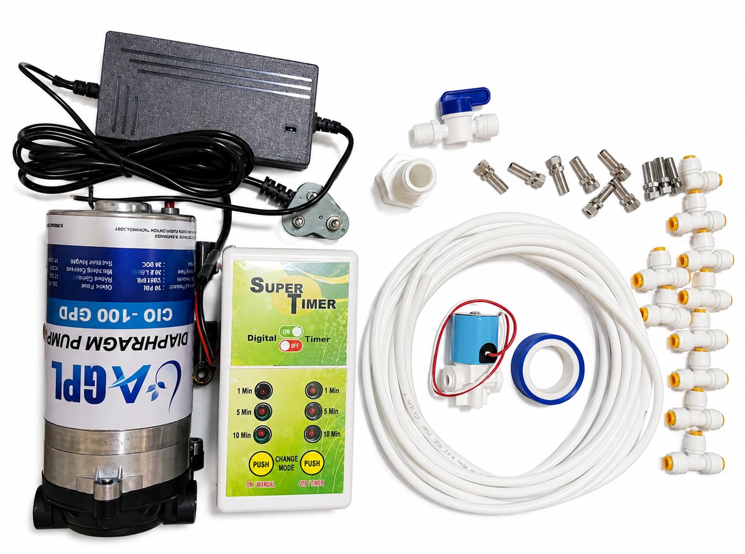 Fogger Kit with 10 Nozzles, High-Pressure Misting System for Cooling, Humidity Control, and Dust Suppression, for Dairy Farms, Restaurants, Cafes, and Outdoor Spaces-image-1