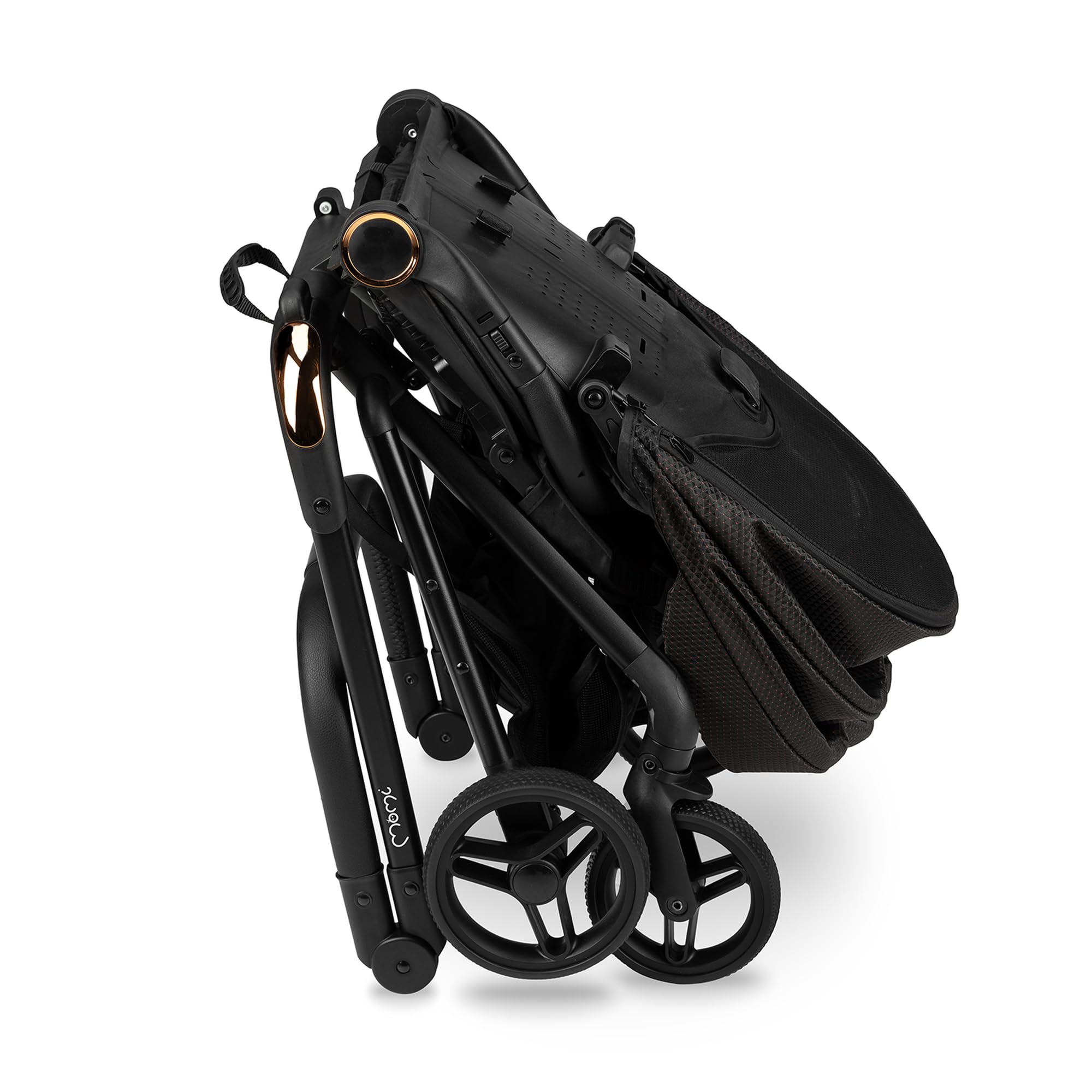 Silla de paseo MoMi ADELLE para niños a partir de 6 meses (hasta 22 kg), silla de paseo plegable con asiento de 360° y arnés de 5 puntos, cesta de la compra y asa para transportarla plegada