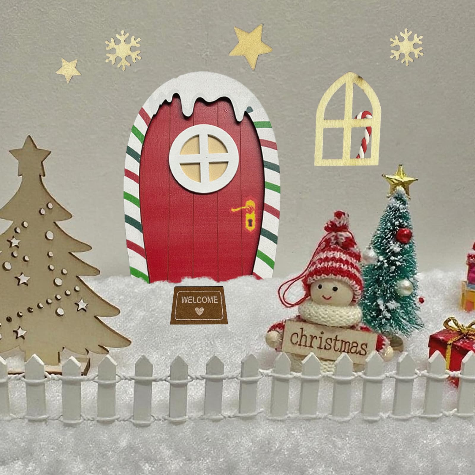Kit Porte Lutin De Noël CIRULLI - Ensemble Décoration Miniatures Avec Arbre, échelle, Balai Et Accessoires Pour Porte - 2