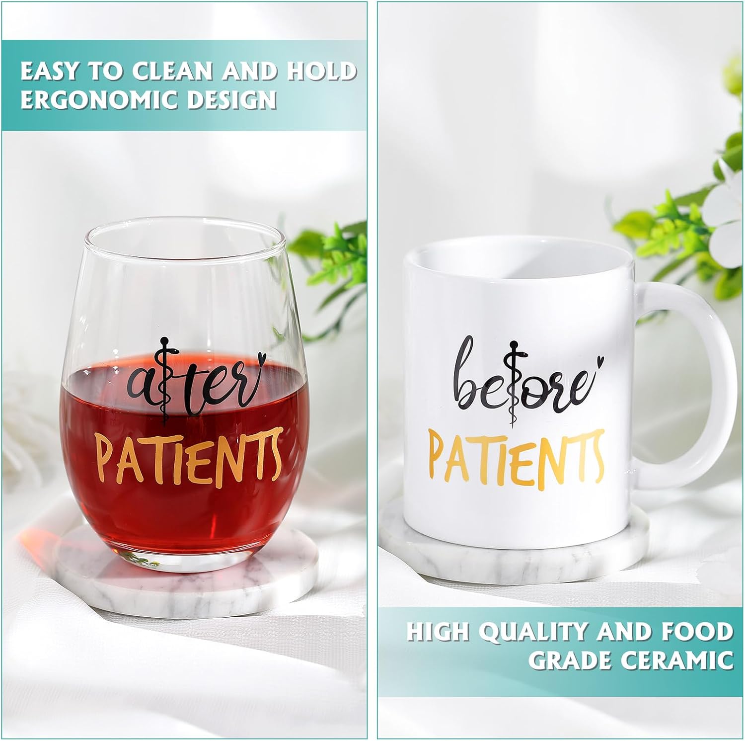 Zopeal Valentines Day Nurse Gifts for Women, Appreciation Gifts Set, Nurse Valentines Gift Set, Woven Basket, Coffee Mug, Wine Glass, Blanket, Badge, Keychain, Notepad, Pen, Socks(Green,Classic) - Image 5