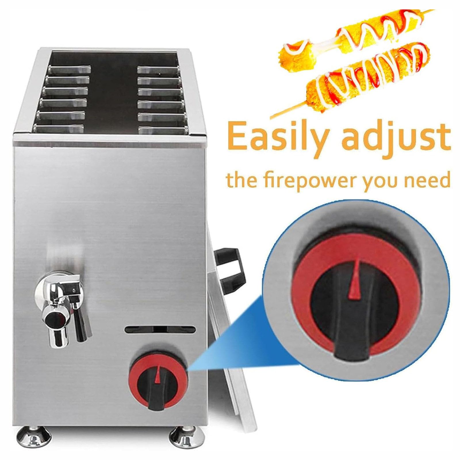 Friggitrice commerciale a gas, friggitrice per cani con GPL, per cucina, ristorante, snack, bar, mensa