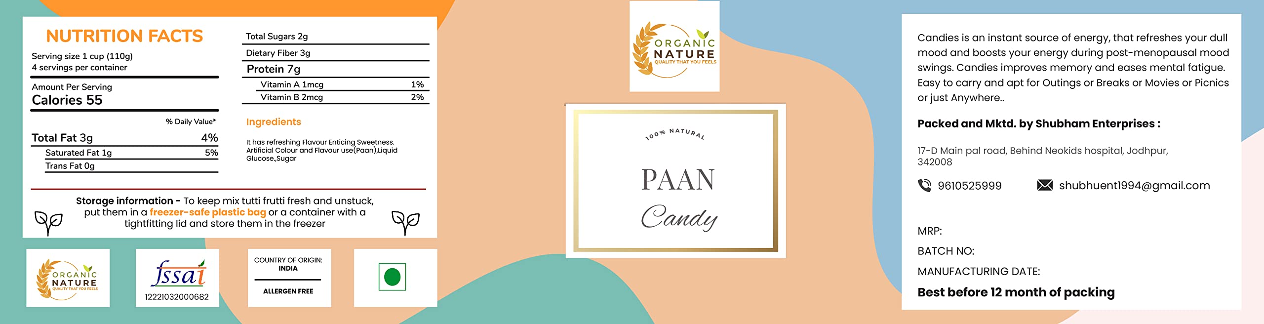 Organic Nature Paan Flavoured Candy(Delicious) | (Jar Pack) (300 Grams (Pack of 1 of 300 Grams)) 3