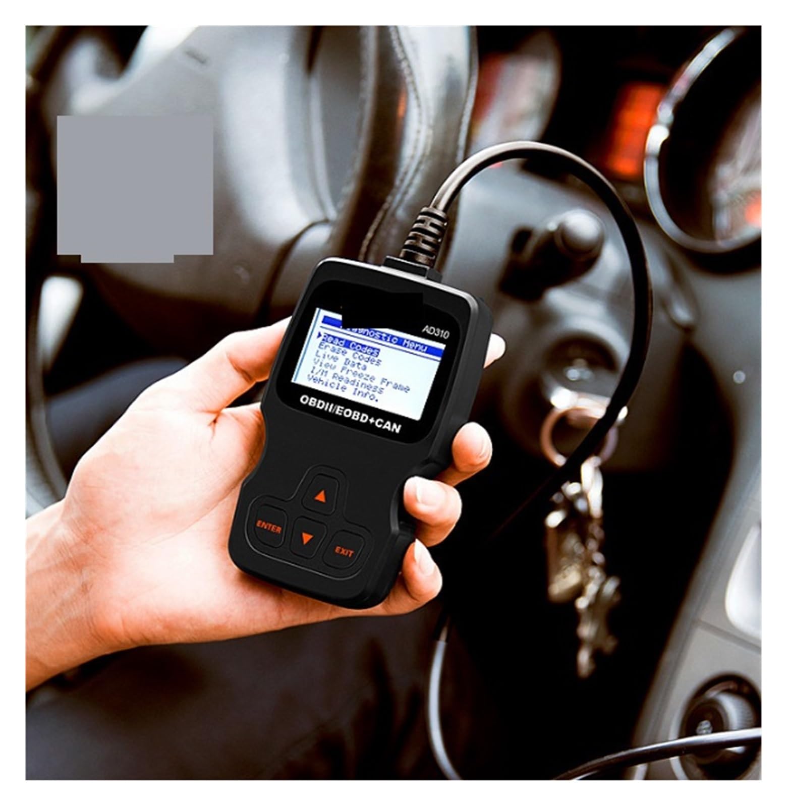 Herramienta de diagnóstico del escáner OBD2 AD310 con prueba batería escaneo lector códigos luz motor automóvil mejorada