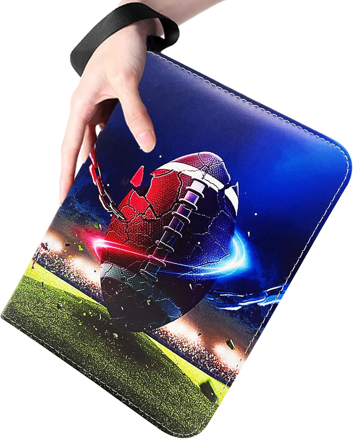 900 Cards Football Card Binder, 9-Pocket Card Collections Trading Card Binder 50 Pages Double-Sided Cards Holder with Zipper 3-Ring Card Album for Sports Football Card Sleeves Protectors