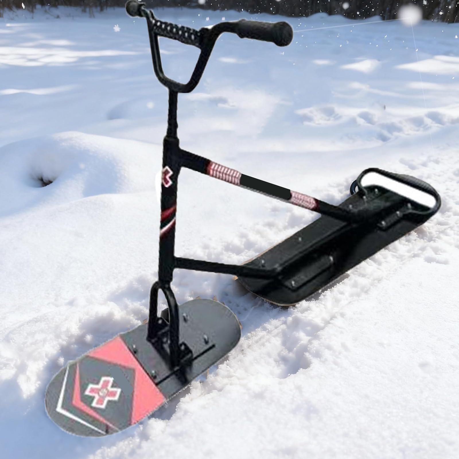 Motoneige pour adultes avec cadre en aluminium renforcé et guidon 360°
