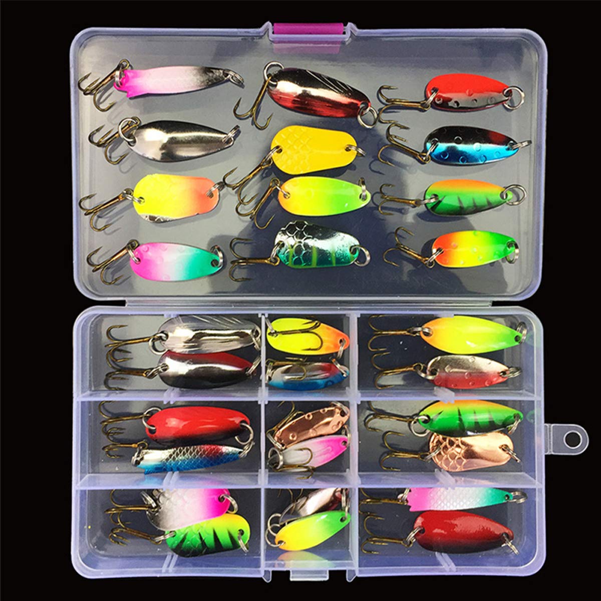 MKNZOMEMixed Fishing Lures Set Topwater Bass Swimbait Lures Hard Bait Fishing Spoon Spinner Lure Minnow VIB Lure with Treble Hook Popper Crankbait for Trout Walleye Carp Trout Pike