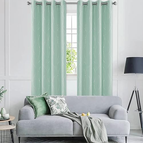 Miniatura 2 de BUHUA Paneles de cortina blackout para sala de estar, cortinas grises con aislamiento térmico, cortinas de ventana para dormitorio, 72 pulgadas de