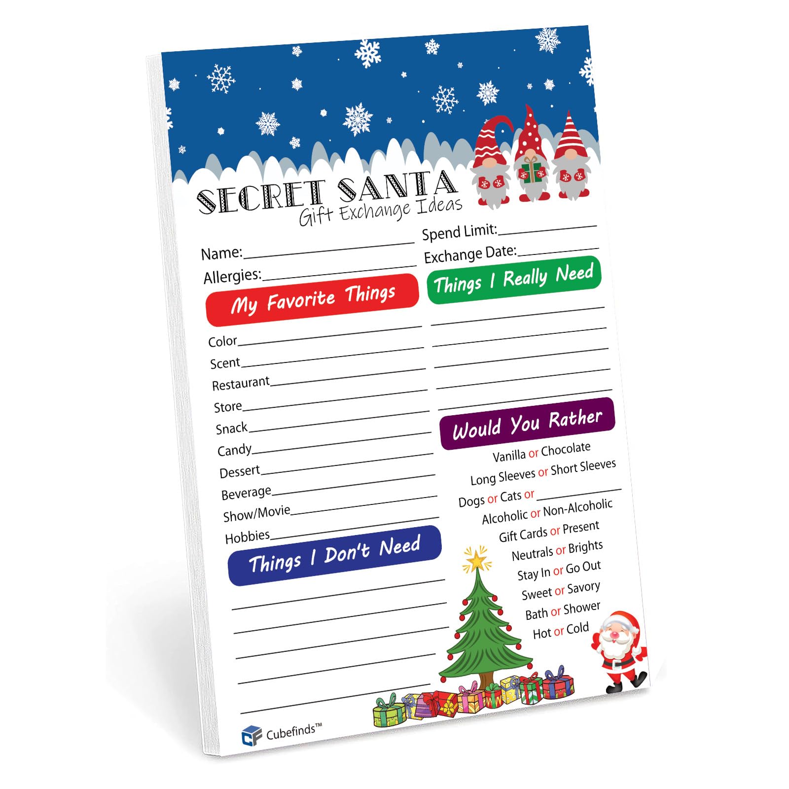 Secret Santa Best Christmas Gift Exchange Gifts Printable Gift