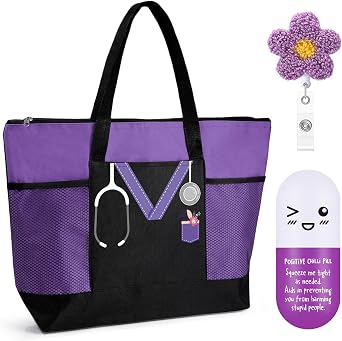 Paterr Cna Week Gifts Bulk 2026 Set Large Tote Bag Badge Reel Stress Ball Thank You Gift for Graduation Nursing Assistant