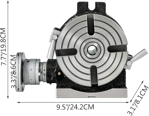Vista 17 de VEVOR Mesa rotativa 8 pulgadas horizontal vertical HV8 precisión 3MT fresadora máquina de perforación Vernier lectura fresado taladrado