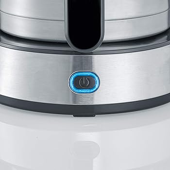 Cafetera de goteo para 8 tazas, Cafetera de filtro / Cafetera americana con jarra de cristal de 1l, Con Desconexión Automática, Acero inoxidable cepillado / Negro, KA 48476