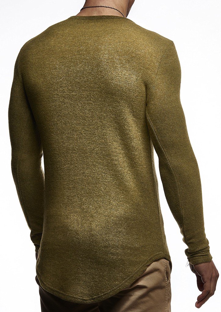 Leif Nelson Felpa Uomo Scollo a V Maglione a Maniche Lunghe LN-8117