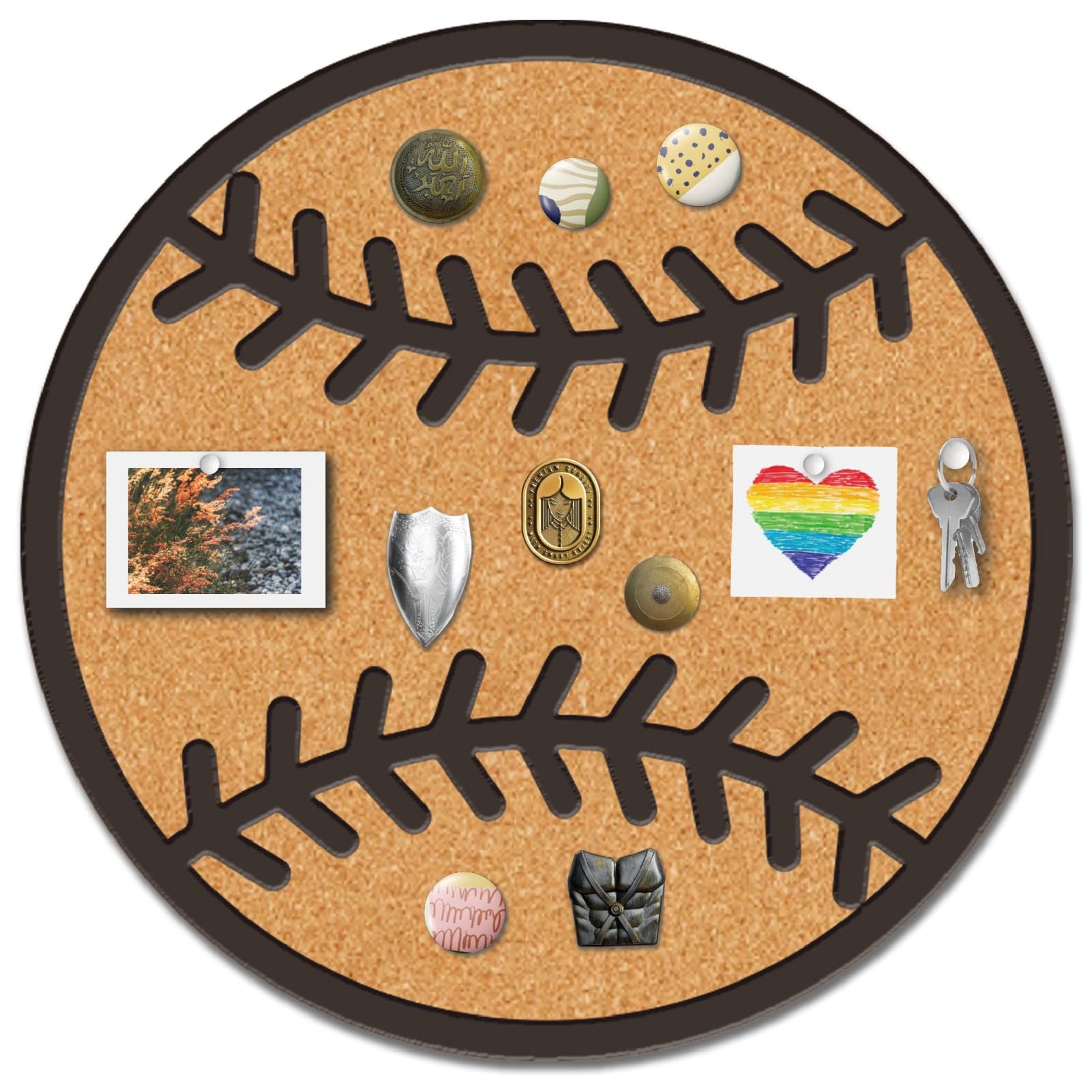 CRASPIRE Pin Cork Board Baseball Framed Bulletin Display Badge Sport 9.8x9.8 Wood Purple Decorative Corkboard Wall Mounted Memory Brooch Lapel Holder Storage for Home Office School Classroom Party