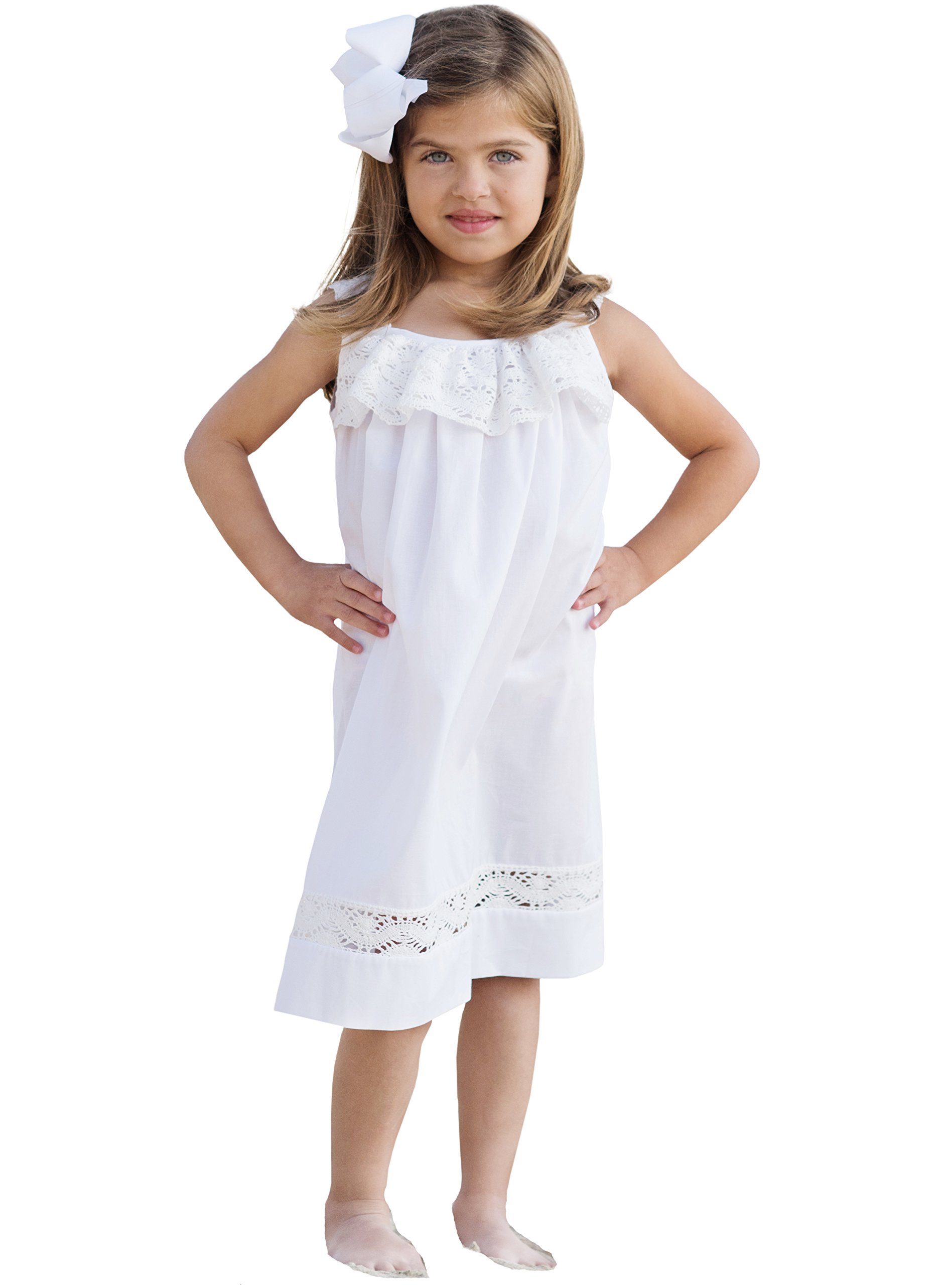 Girls Beach Dress Summer Dresses Lace White Ivory Flower Girl
