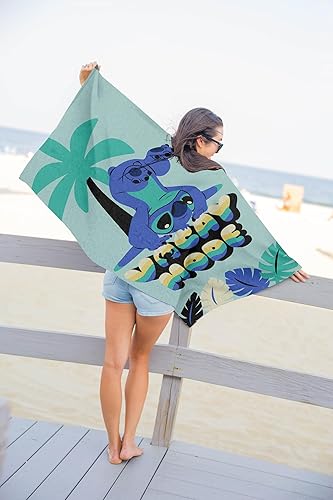 Miniatura 2 de Disney Lilo & Stitch - Toalla de playa para piscina y piscina para niños, súper suave y absorbente, 100% algodón, medidas 28 x 58 pulgadas