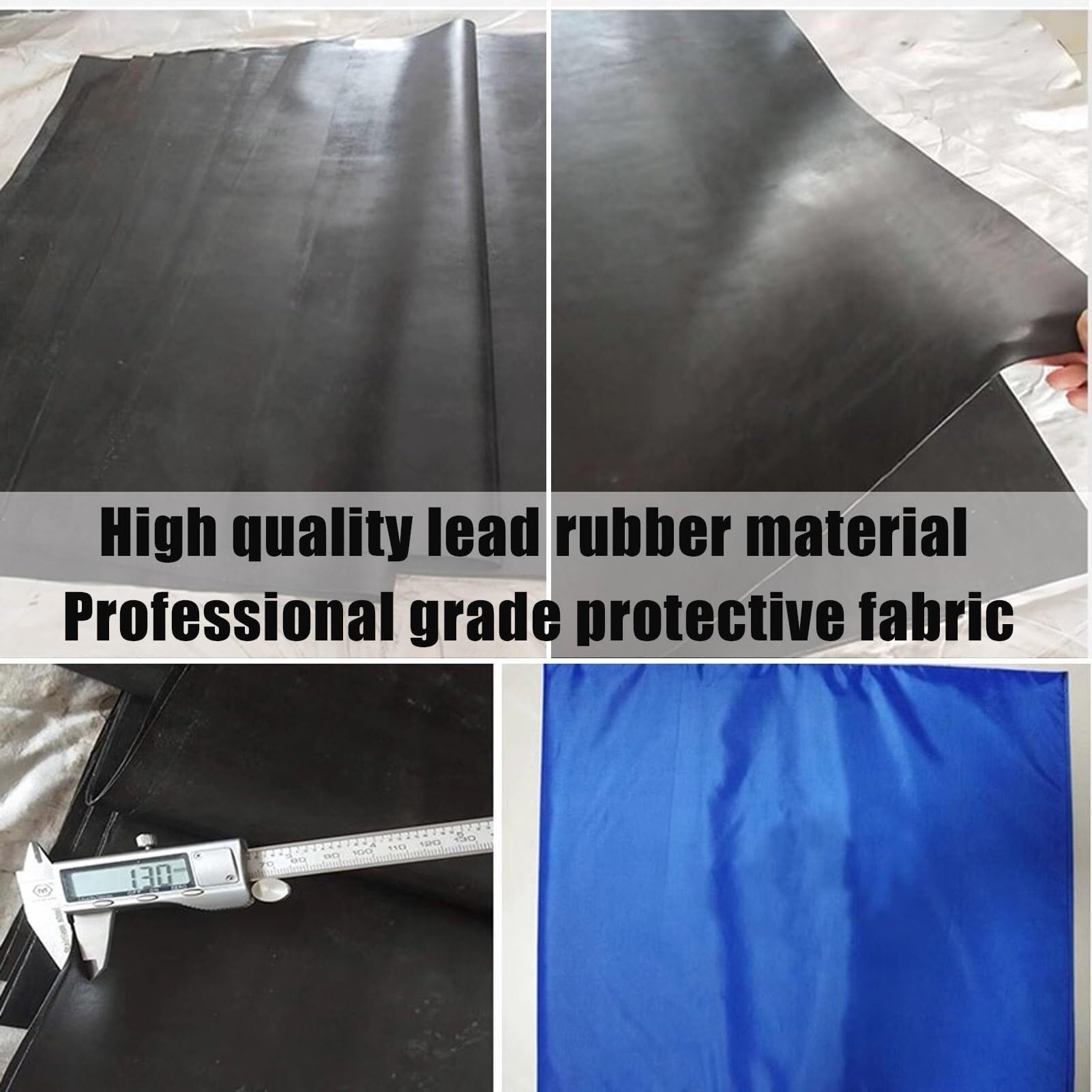 Manta de protección de plomo para rayos X con Velcro, Escudo protector radiológico para CT MRI X-ray(0.35 Mmpb,60X120CM)