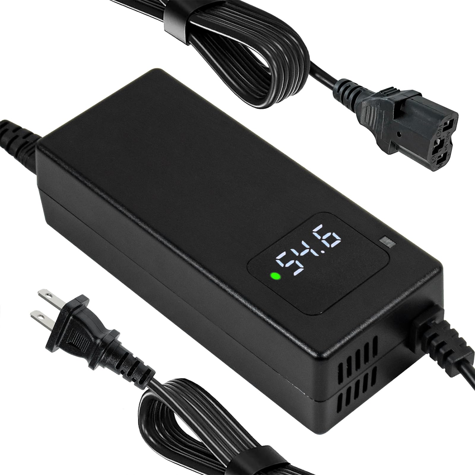 Chargeur de batterie au lithium 54,6 V 2 A pour batterie au lithium tuttio soleil01 48 V 21 Ah, chargeur intelligent avec écran pour éviter la surcharge