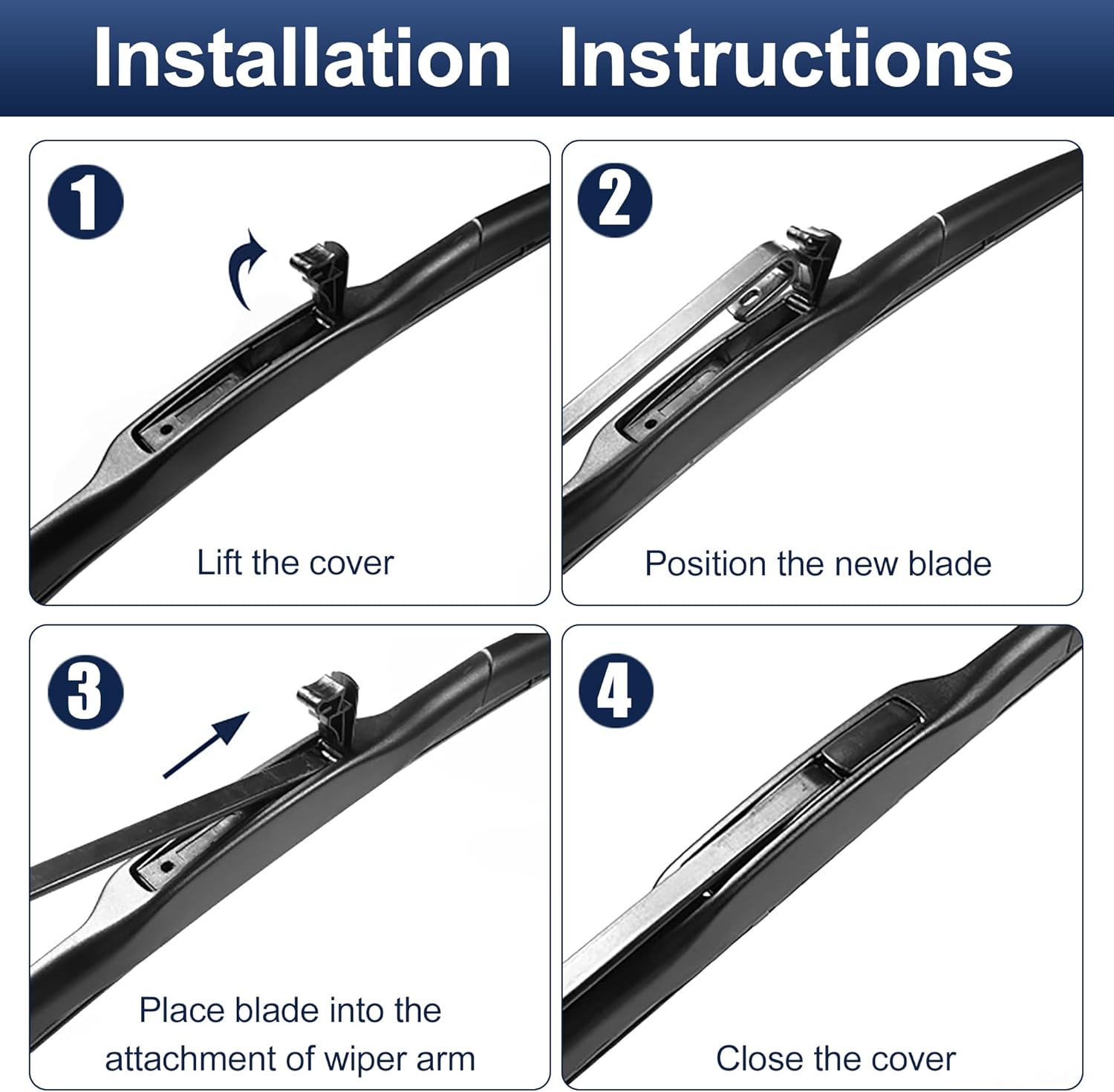 X AUTOHAUX 2pcs 24"+24" Silicone Front Windshield Wiper Blade for Toyota Yaris 2010-2015 Windscreen Wiper OE Replacement Set All-Seasons J/U Hook