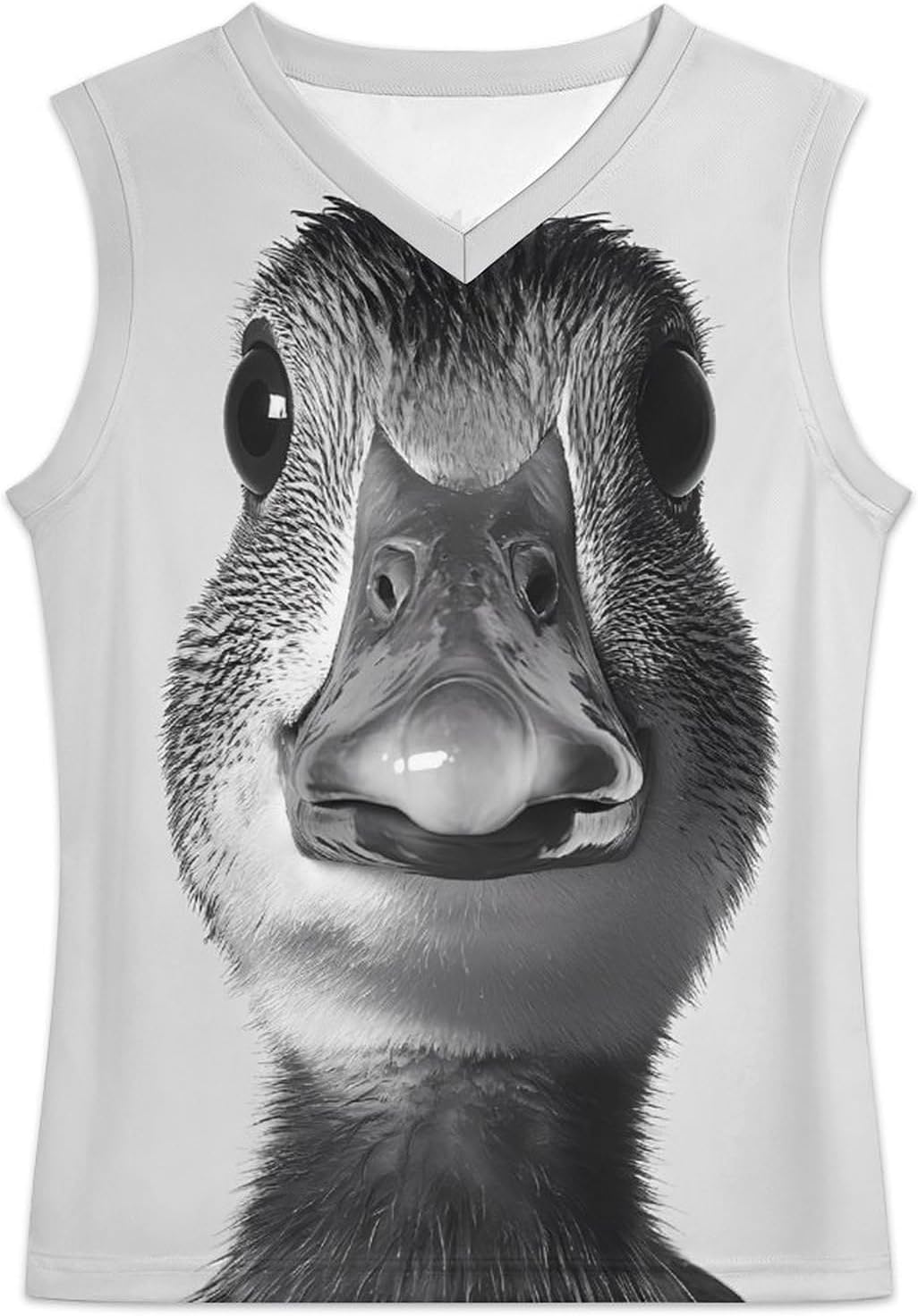 Duck Portrait Men's V-Neck Basketball Tank Top Sleeveless Workout Tank Shirts Gym Fitness Tees Vest