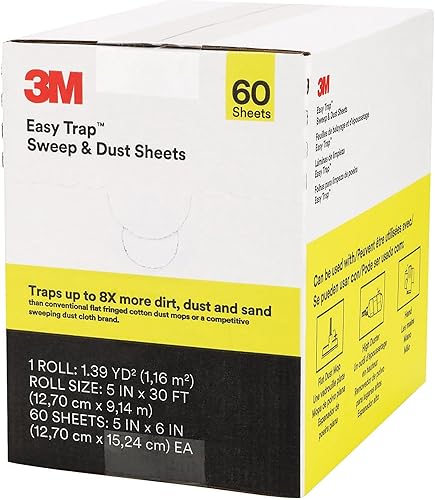 3M 59032W Easy Trap Duster, 5 pulgadas x 30 pies, blanco, 60 hojas/caja
