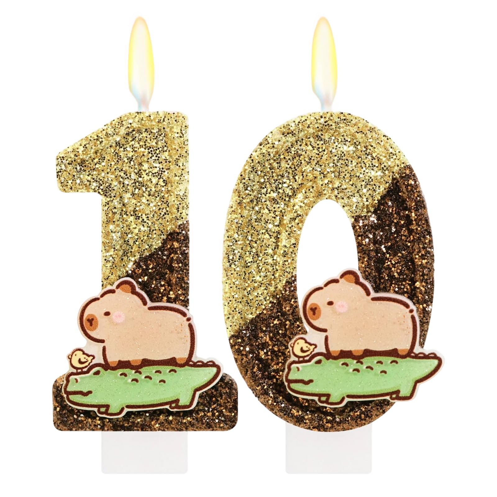 10th Capybara Birthday Candle, Cute 10th Birthday Candles for Girl Boy with Capybara Design, Number 10 Candle Capybara Cake Decoration, Party Decorations Supplies