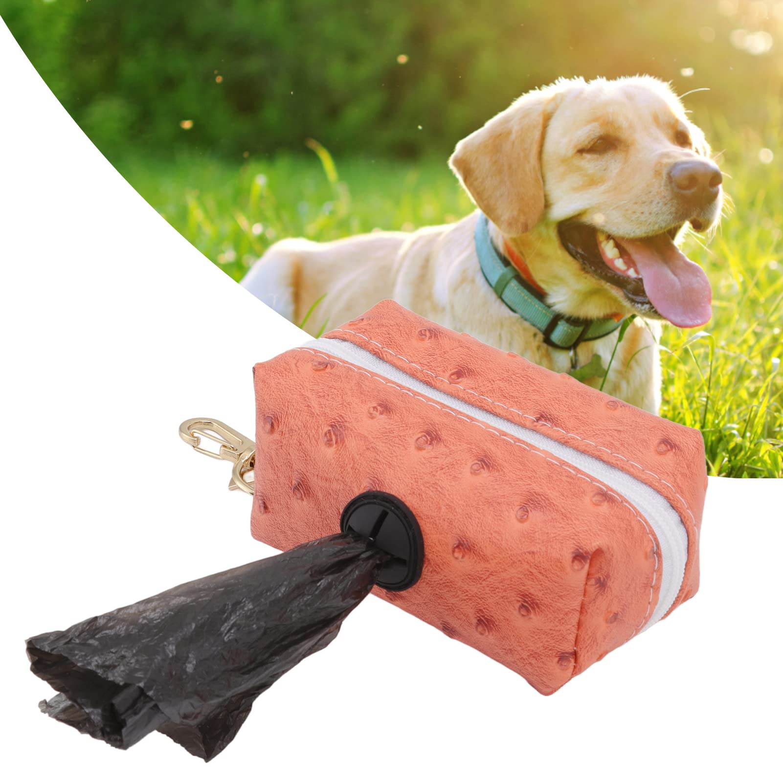 CHICIRIS Hundekotbeutelspender, tragbar, bequem, mit Reißverschluss, Orange