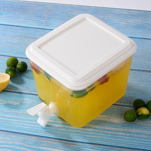 Miniatura 8 de Paquete de 3 dispensadores de bebidas para nevera con espita, dispensador de bebidas para refrigerador de 0.9 galones, dispensador de limonada de