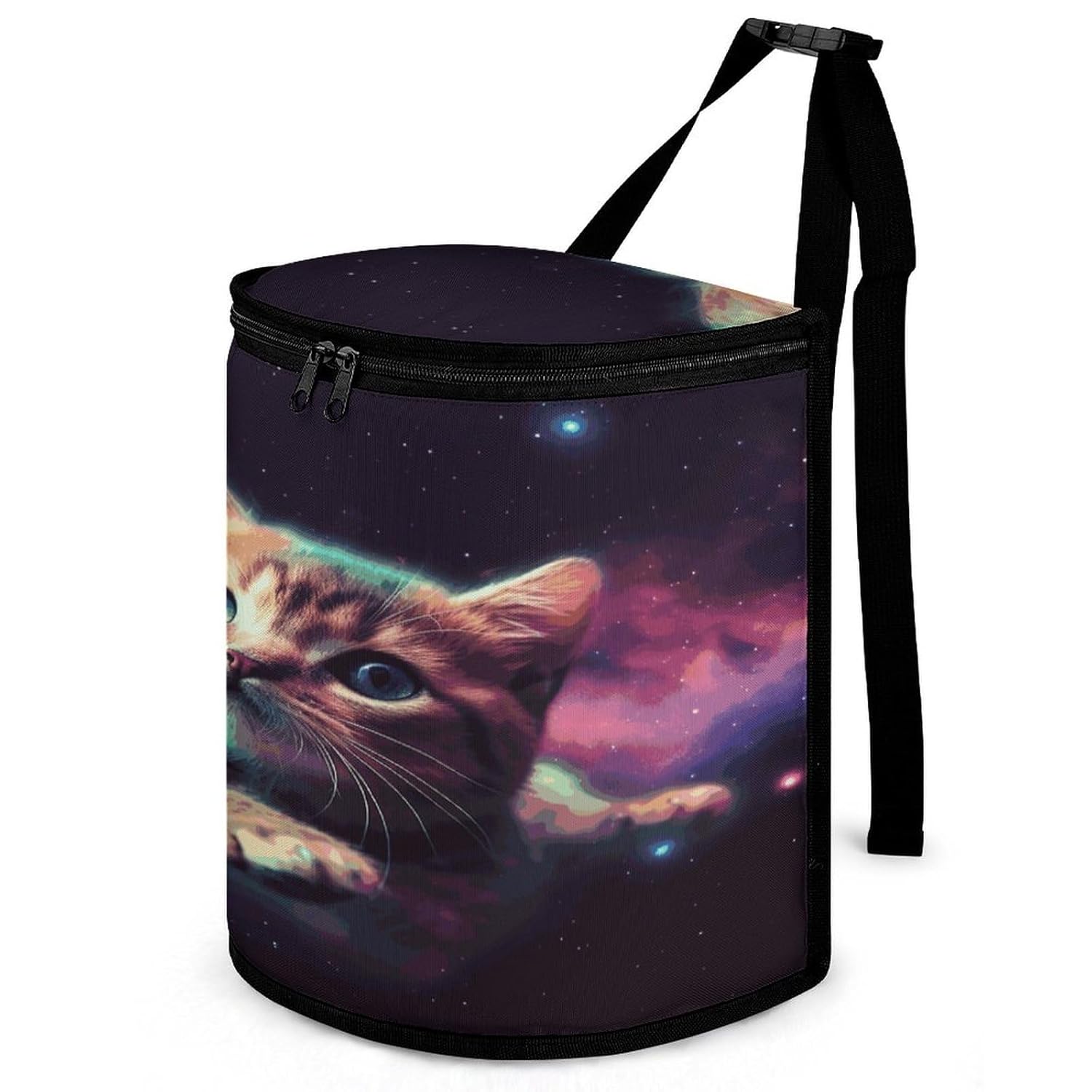 Hanging Car Trash Bag Galaxy Cat Baby Printed Car Garbage Storage Bag Leakproof Car Trash Can Portable Garbage Storage Bags