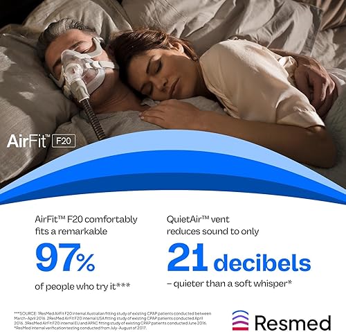 Miniatura 6 de ResMed AirFit F20 - Cojín de repuesto para máscara facial completa, cubre nariz y boca, talla L