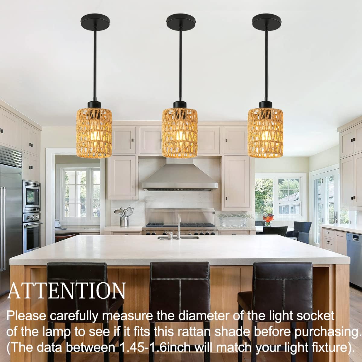 Giutna Rattan Lamp Shade, 4-Pack Retro Small Wicker Lamp
