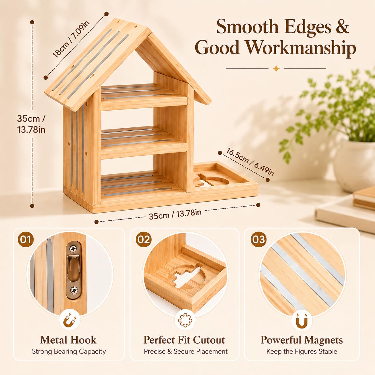 Tonie Shelf Étagère magnétique, étagère de Rangement Murale en Bois pour 70-85 Tonies, Compatible avec toniesbox 1 et toniesbox 2, Murale Étagère pour boîte à Musique pour Chambre d'enfant