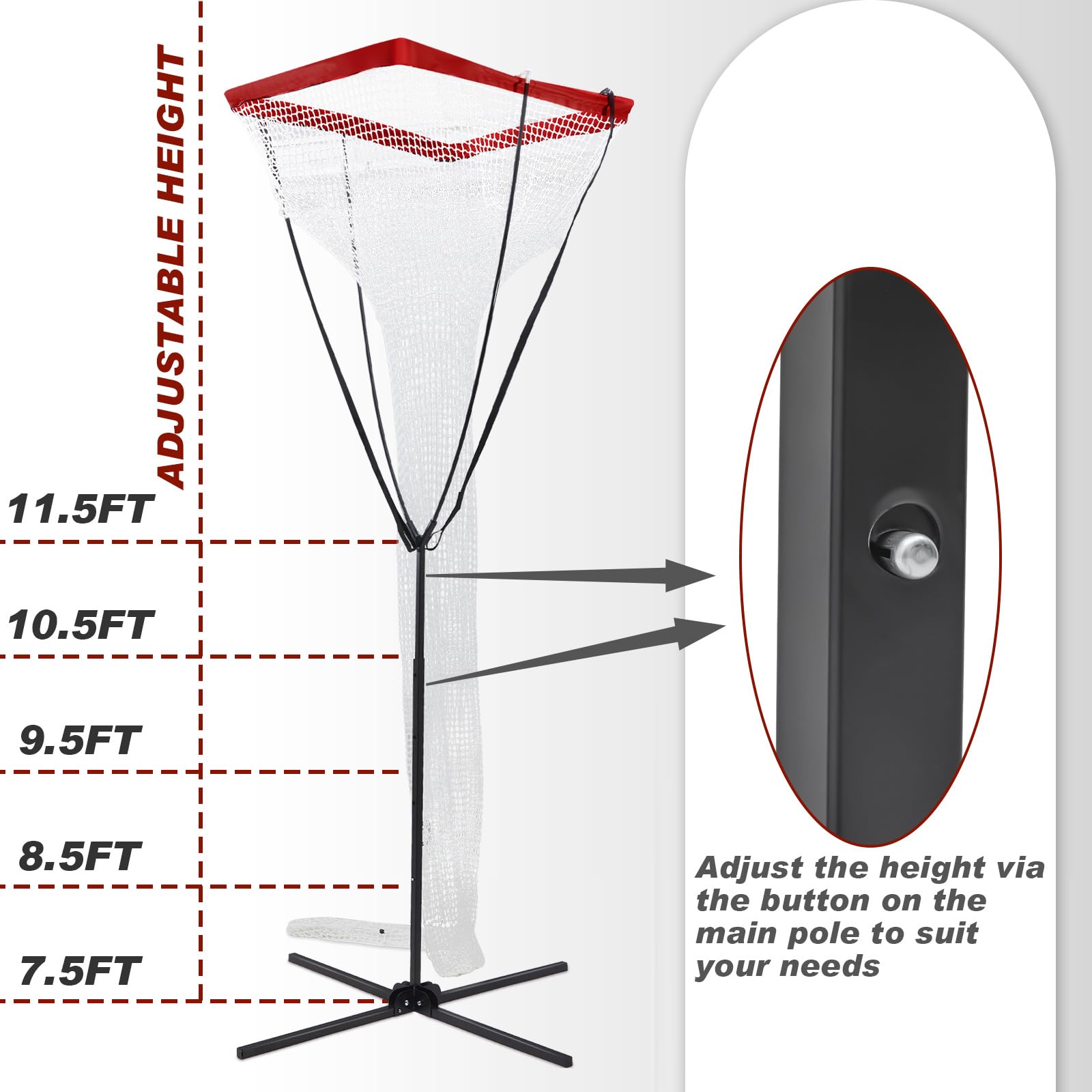 Liliful Red de entrenamiento de voleibol, equipo de entrenamiento de altura ajustable para práctica en interiores y exteriores, adecuado para servir, pinchar y configurar equipos de entrenamiento