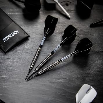 RED DRAGON Axis Professional Darts Set - 85% Tungsten Darts with Flights, Shafts & Wallet - Available in Multiple Colors, Soft Tip 18g and Steel Tip 24g - 28g