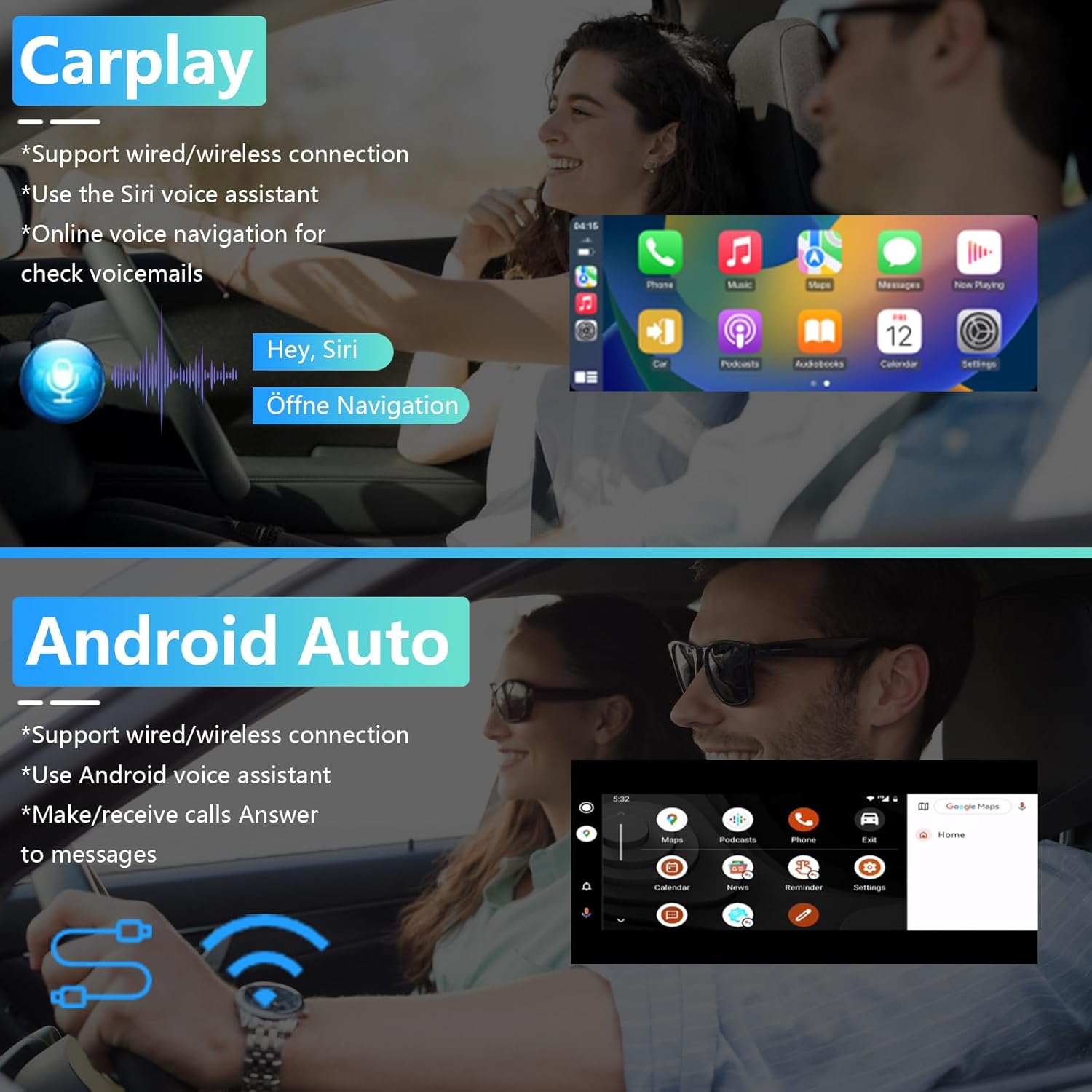 [8G+128G] Digital Instrument Cluster Display and Carplay Android Auto Car stereo for Jeep Wrangler JL 2018-2023,All-IN-ONE,Dual 12.3”HD Screen 2400*900,Non-Destructive Install,Build-in GPS/SWC(Black)