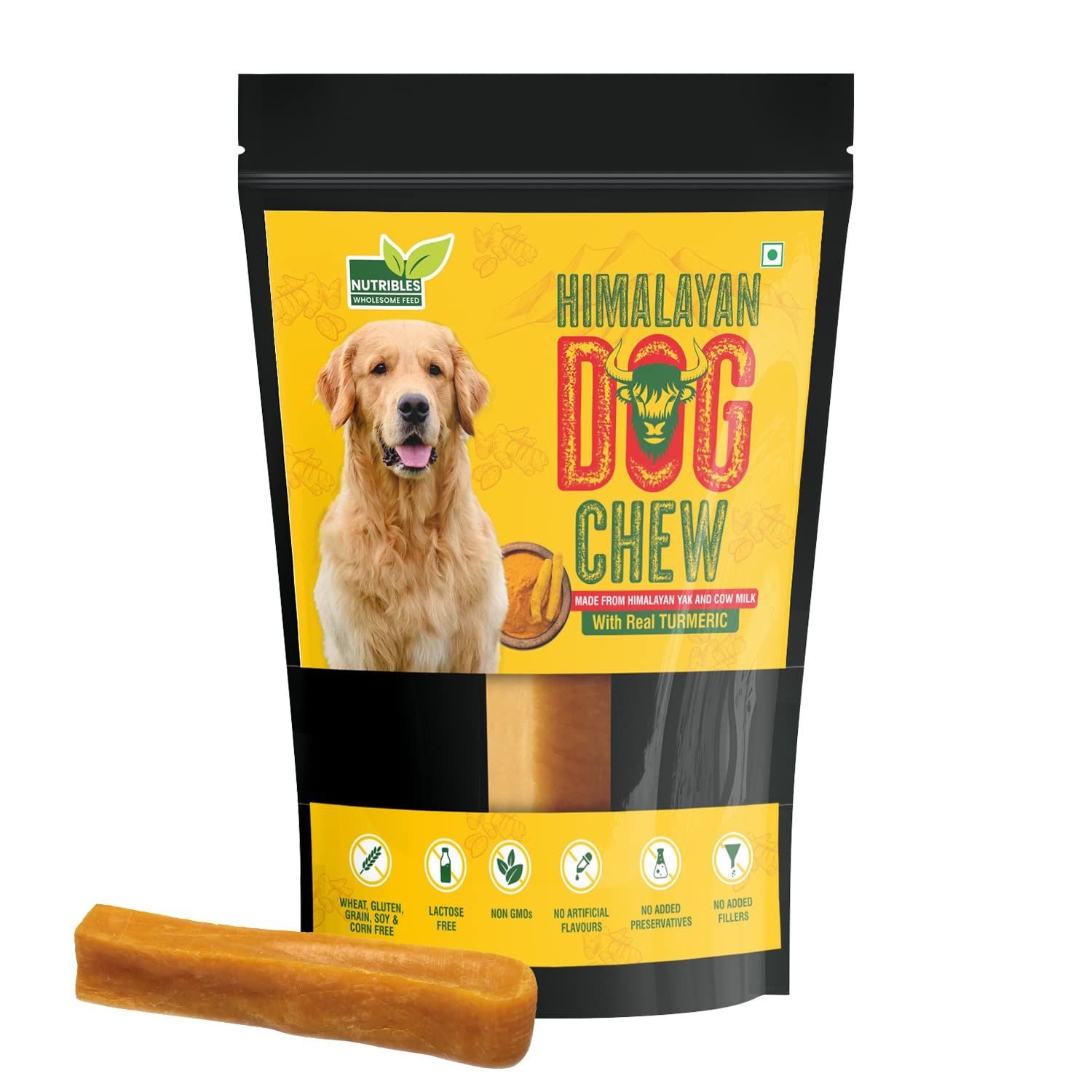 Nutribles 140 GMS Himalayan Turmeric Dog Chew | Real Turmeric In Yak & Cow Milk Cheese | 100% Natural | Vegetarian Dental Sticks For Healthy Teeth & Gums | Dental Chewsticks For Large Dogs | Pack of 1 (B09XMXDG5N) Amazon Price History, Amazon Price Tracker