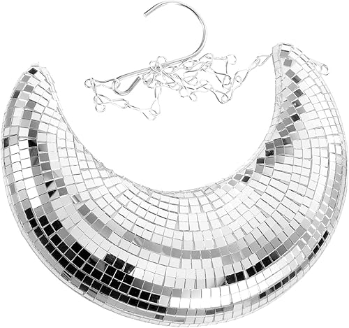 Miniatura 1 de Bola de discoteca colgante de luna bola de espejo de discoteca giratoria de cristal, bola de discoteca con cuerda adjunta para cumpleaños, boda,