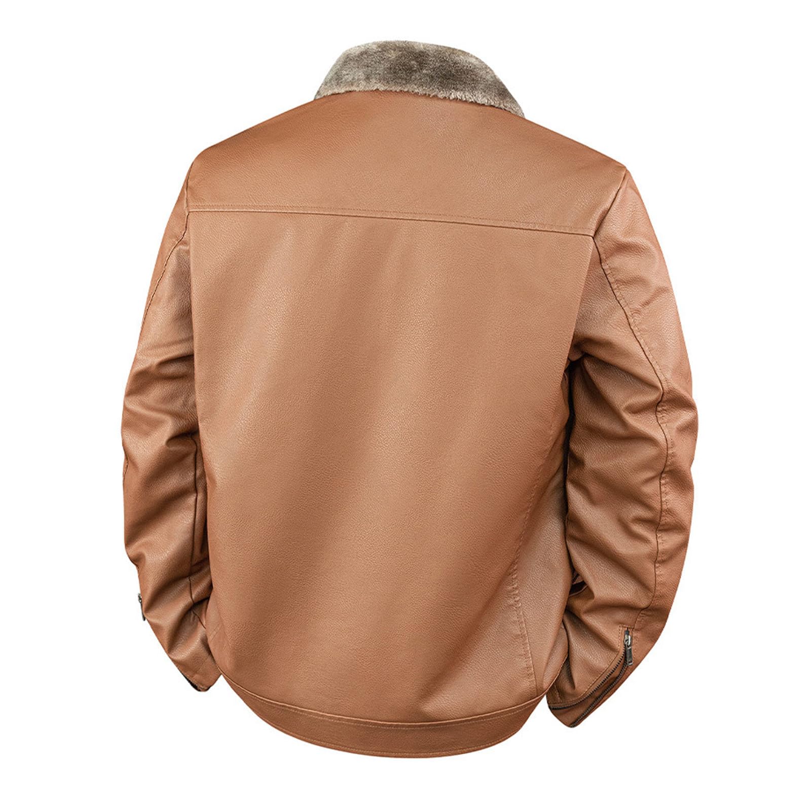 Blouson Moto Homme Veste en Similicuir avec Manteau Chaud d'hiver pour Les activités de Plein air, Design Tendance à col Montant, Durable, légère, Coupe-Vent, vêtements d'extérieur décontractés