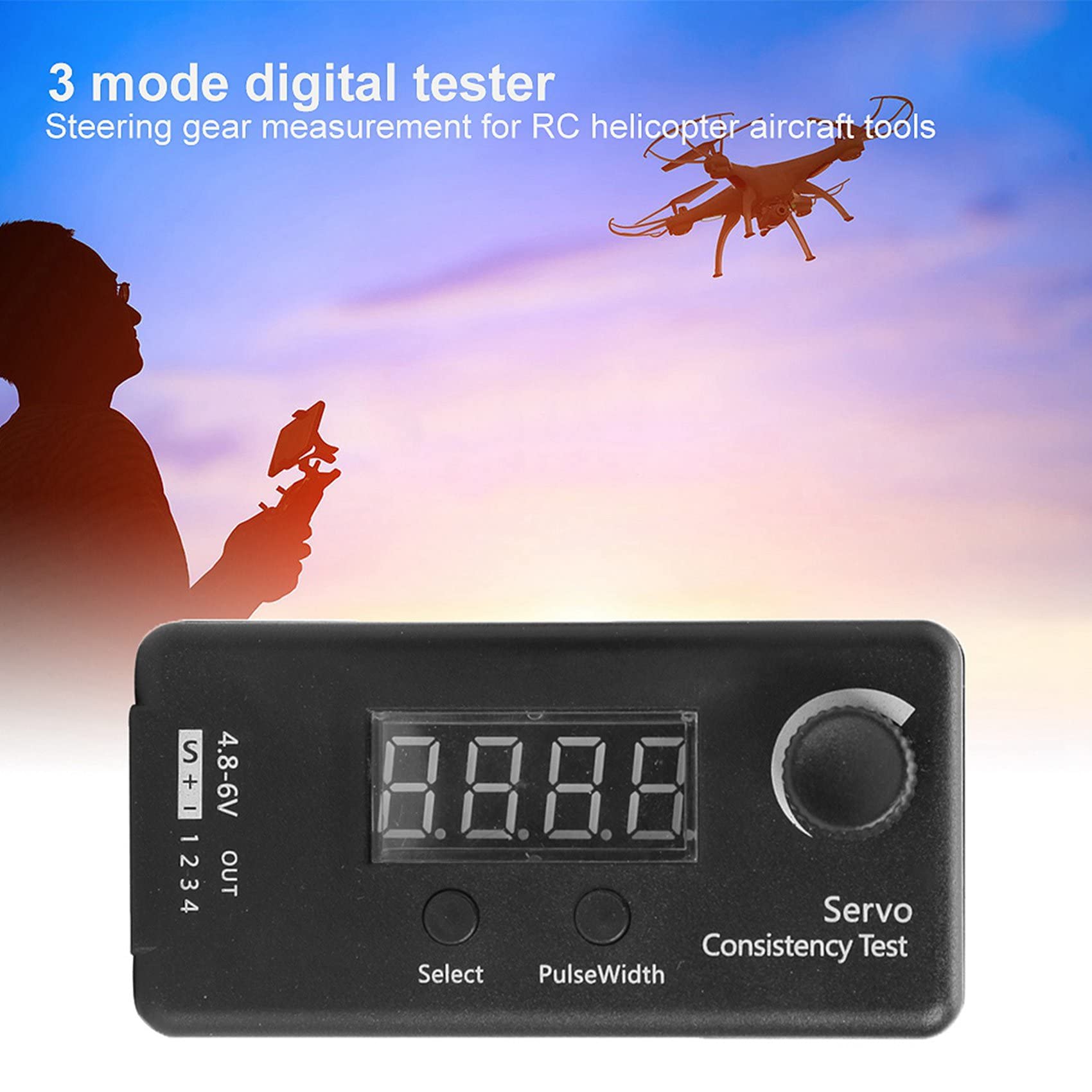 10X Mini 3 Modos Digital Servo/ESC Probador de Consistencia MedicióN del Engranaje de DireccióN para RC HelicóPtero AvióN Coche Herramienta