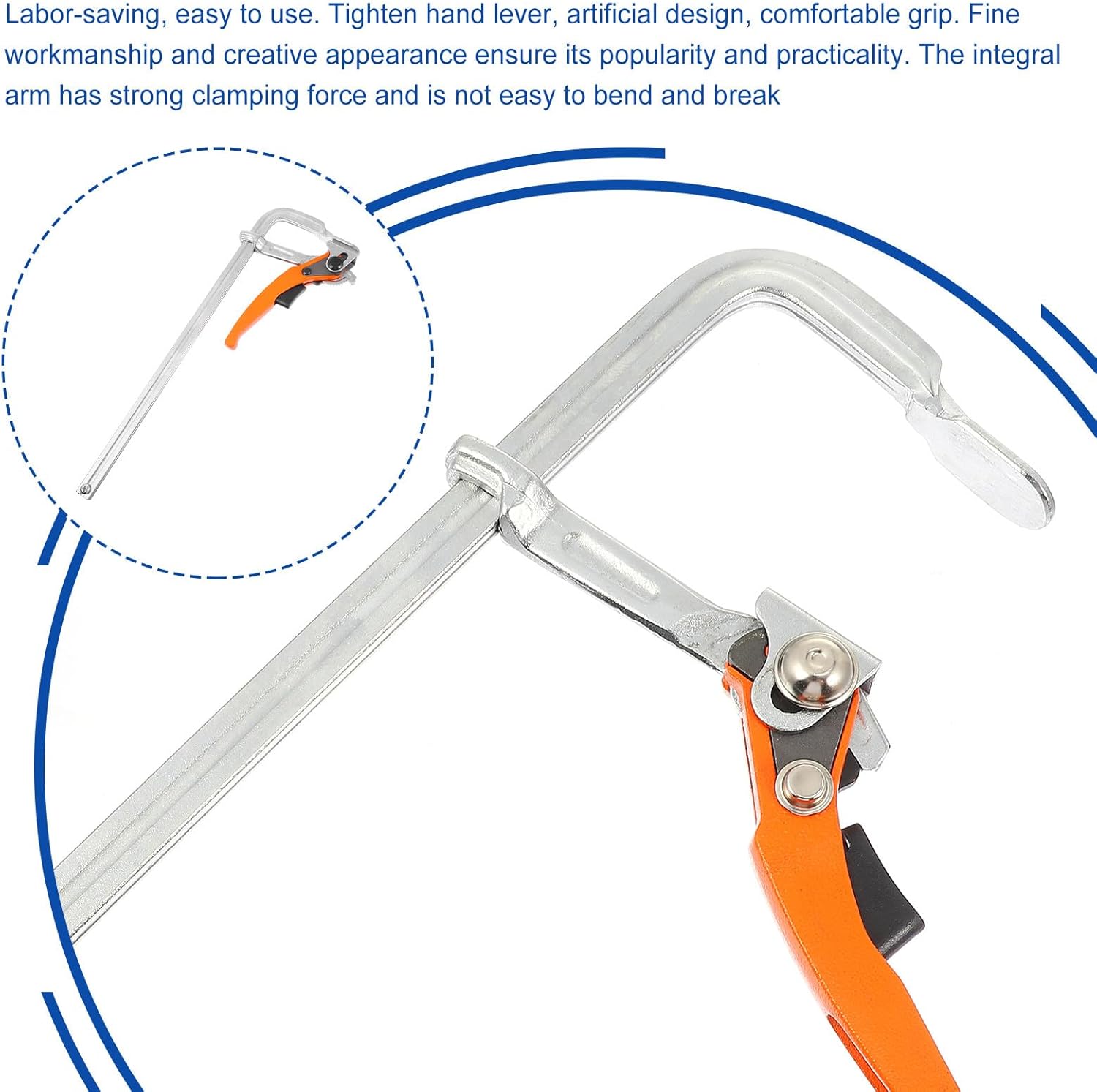 Unomor Heavy Duty Woodworking Clamp Ratchet F Clamp Fixed Clip 300x80mm for Carpentry and Woodworking Auxiliary Tool Random Color