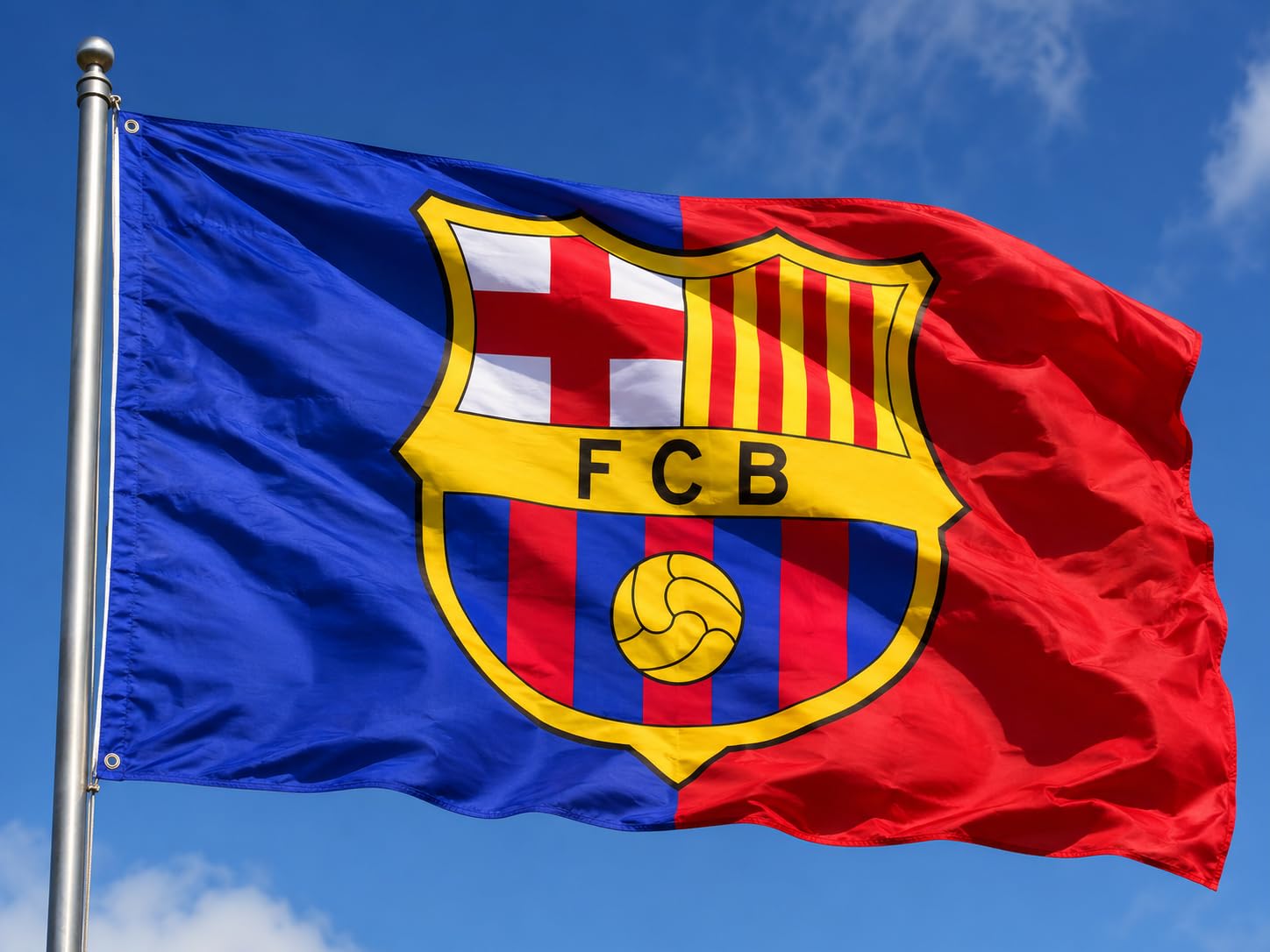 Barcelona Flag Banner 3x5 feet Soccer Durable Indoor or Outdoor Football Soccer 2Grommets
