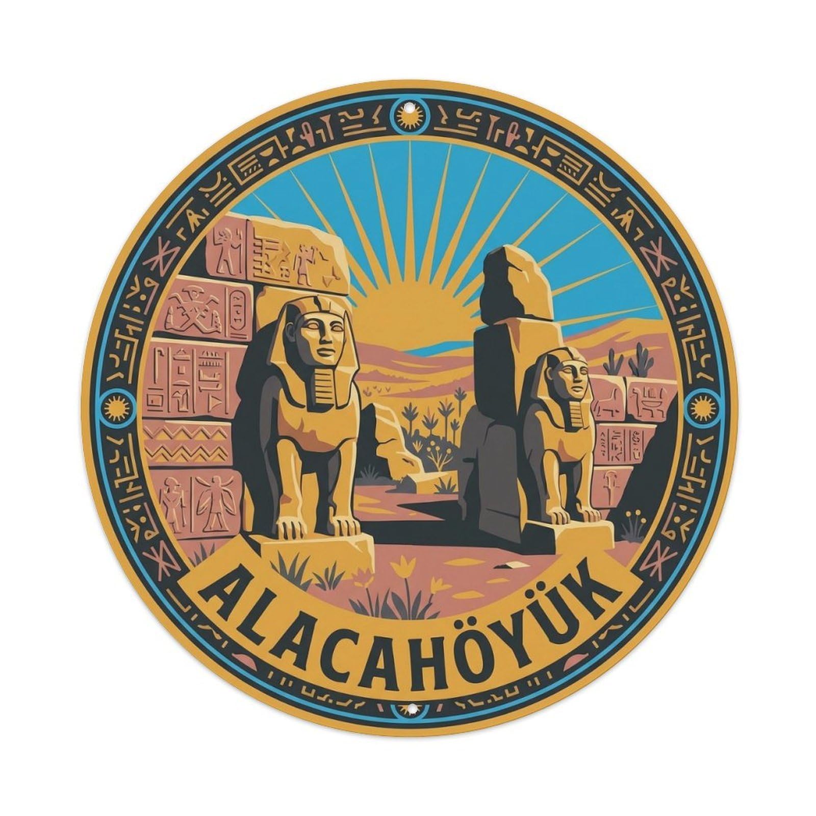 Alacahoyuk Hittite Sphinx Gate Turkey Heritage Metal Tin Sign
