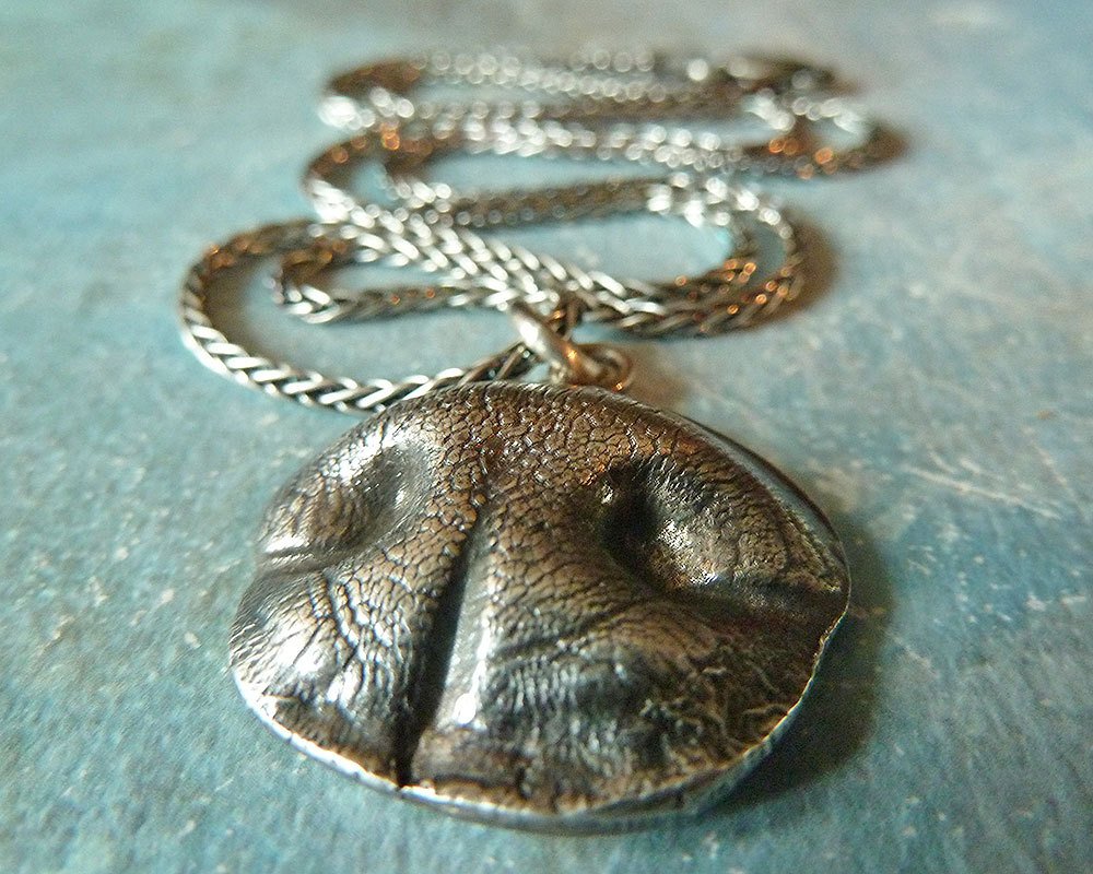 Large Dog Nose Necklace. Personalized Fine Silver Pet Dog
