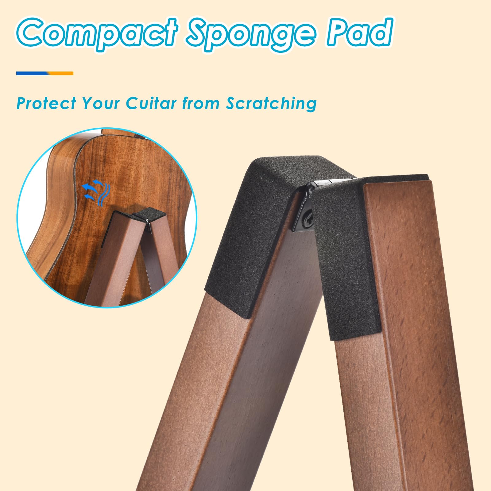 Supporto Chitarra, Porta Chitarra da Pavimento per più Chitarre, Chitarre Acustiche, Basso, Chitarra Elettrica, porta Chitarra da Terra Acustica con Telaio ad A, Facile da Montare