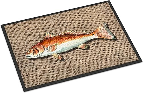 Caroline's Treasures 8736MAT - Felpudo de 18 x 27 pulgadas, diseño de pez rojo, para interiores y exteriores, para entrada, antideslizante, lavable,