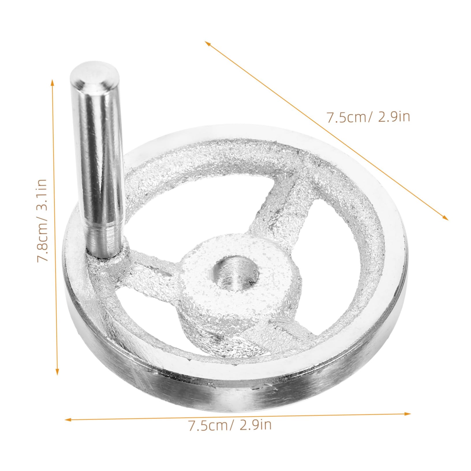 KICHOUSE Cast Iron Hand Wheel Handle for Mill Handle for Crank Handwheel for Lathe Hand Round Wheel Crank Handle Milling Machine Hand Wheel Round Handwheel for Milling Silver Carbon Steel