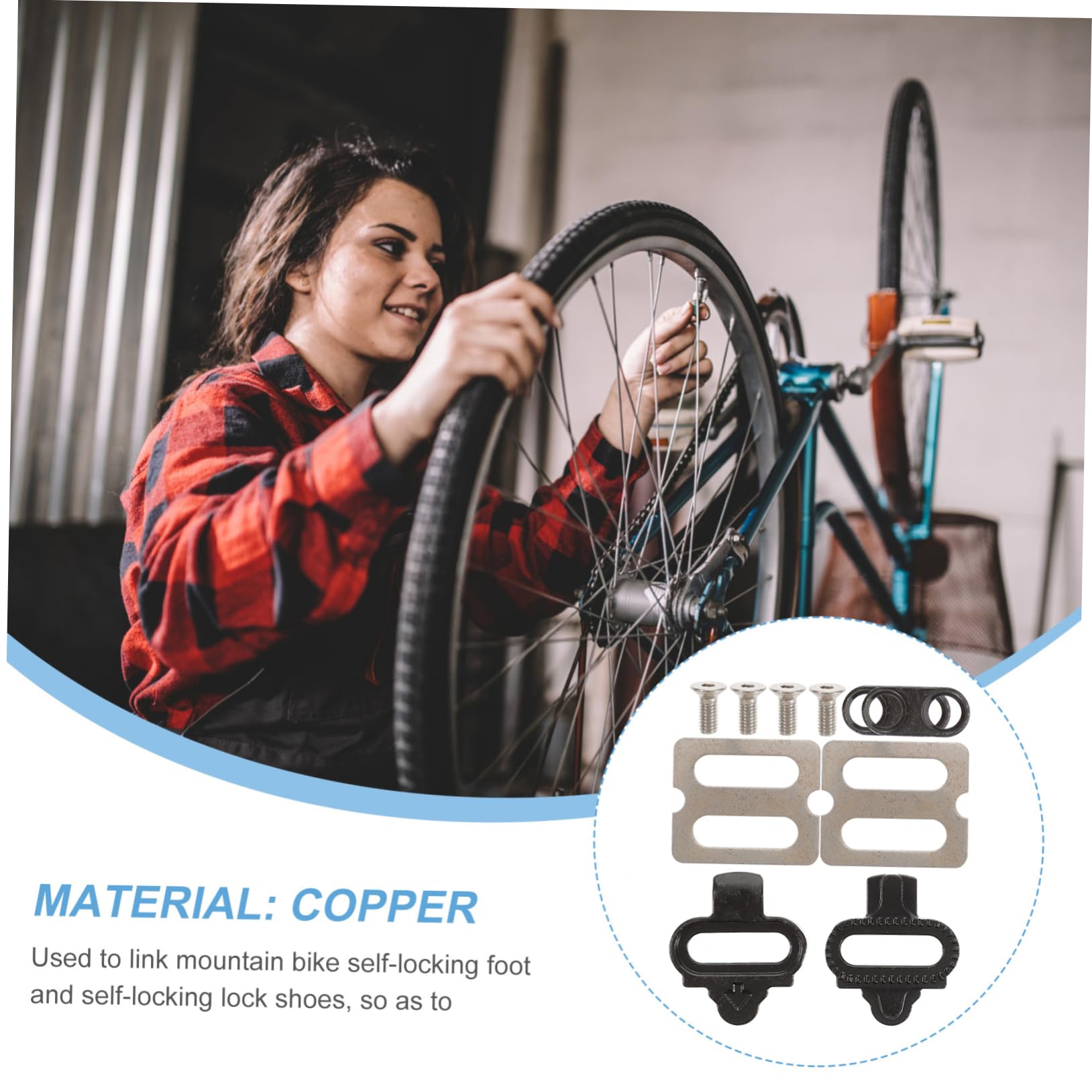 BESPORTBLE Material Mountain Bike Lock Plate Self-Locking Pedal Cleats Set Easy to Install