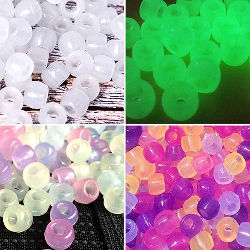Korlon 1500 cuentas UV, cuentas que brillan en la oscuridad para pulseras, manualidades, kit de pulsera de amistad de 0.315 pulgadas (0.315 in),