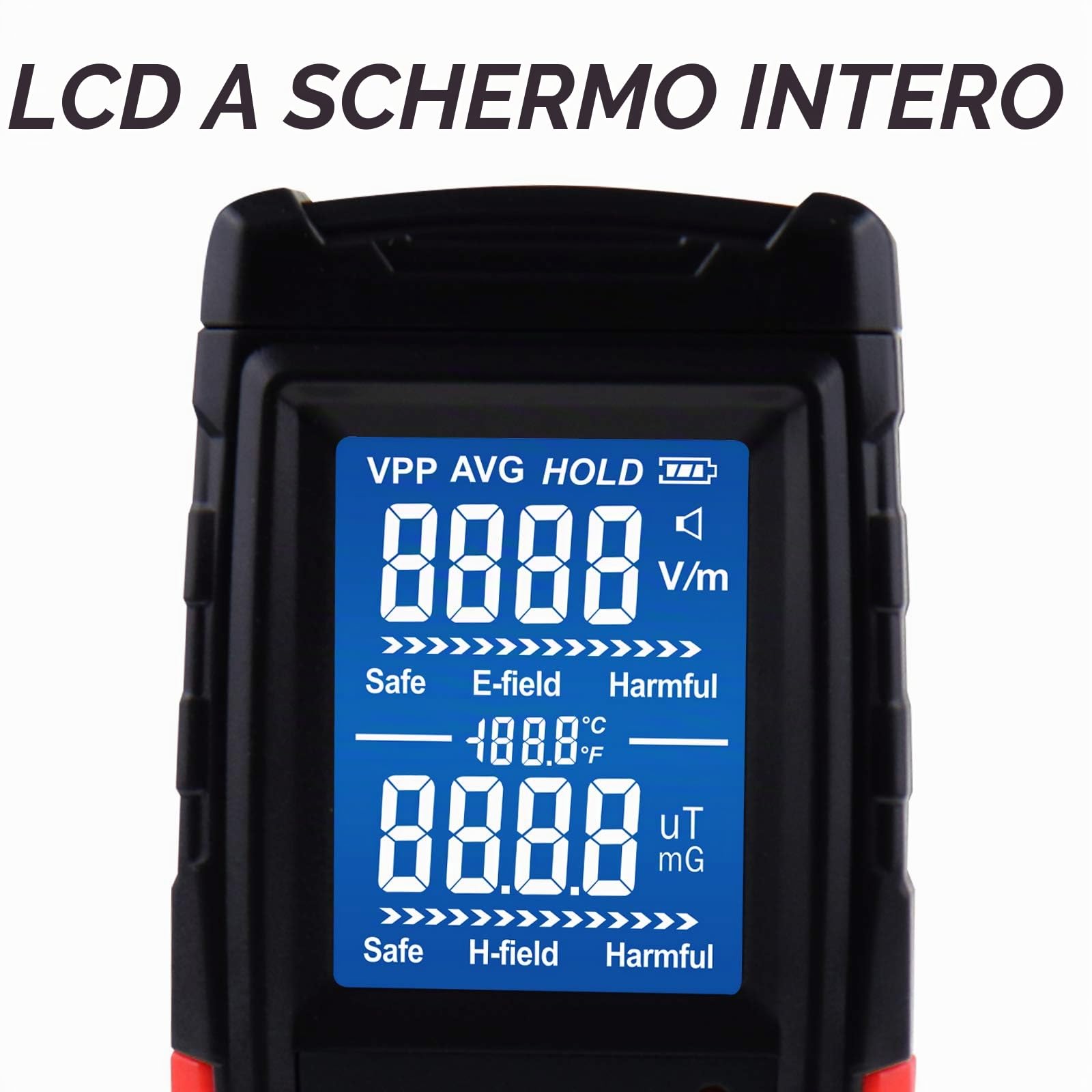 Elettromagnetico Campo Rivelatore, Portatile Digitale LCD Elettromagnetico Campo Rivelatore, Ricaricabile Digitale Elettromagnetico Campo Radiazioni Rivelatore, Adatto per Casa, Ufficio, All'aperto