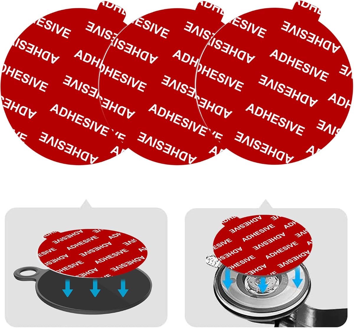 Dashboard Pad Mounting Disk Sticky Adhesive Replacement Kit, PKYAA 3pcs 2.76"(70mm) Circle Heat Resistant Double-Sided Stickers for Suction Cup Car Phone Holder Disc & Windshield Dash Cam